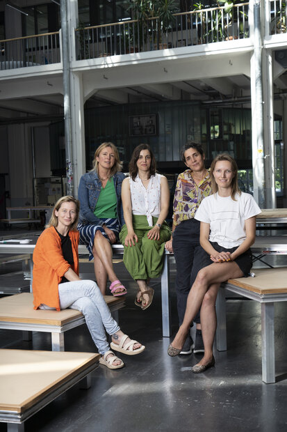 from left to right: Carolina Sobel, Milena Petrovic, Laura Morcillo, Filipa César and Jonanna Hoth