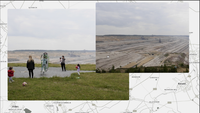 Image: Ruby Richter, Helena Bänsch & Laura Waterstradt: "Digital Map, Manheim-Alt" (Working Title, Work in Progress, Seminar: Performing Landscapes, C.Condorelli/H.König, WiSe 2025/26).