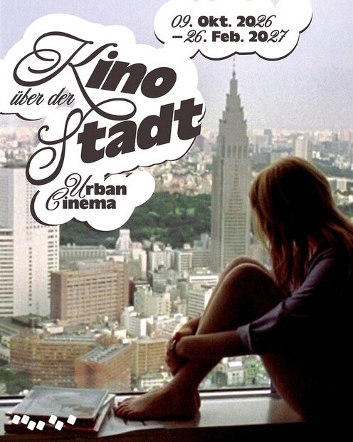 Key Visual "Kino über der Stadt" für das Programm des Kino im Blauen Salon im Wintersemester 2026/27