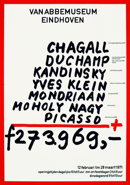 Chagall Etc. – Plakat von Jan Van Toorn für das Van Abbemuseum, Eindhoven (1971)