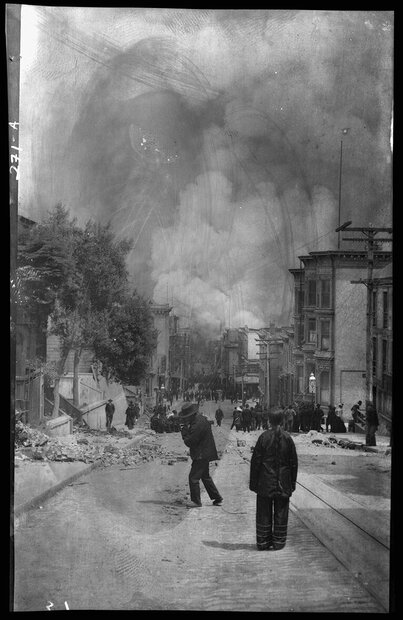 Fotografie: Arnold Genthe, San Francisco, April 18, 1906. Library of Congress Prints and Photographs Division Washington, LC-G403- 0271-A.