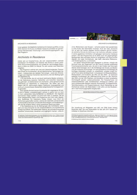 Seit 2016 schreiben HfG und ZKM gemeinsam das internationale Forschungs- und Entwicklungsprogramm „Archivists in Residence“ aus