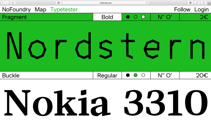 Bildschirmaufnahme des Typetesters
