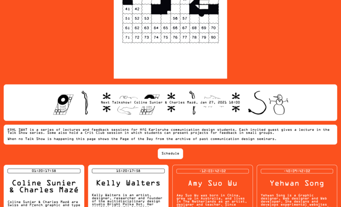 Screenshot der Website www.kohlswat.studio während Staffel 1.
