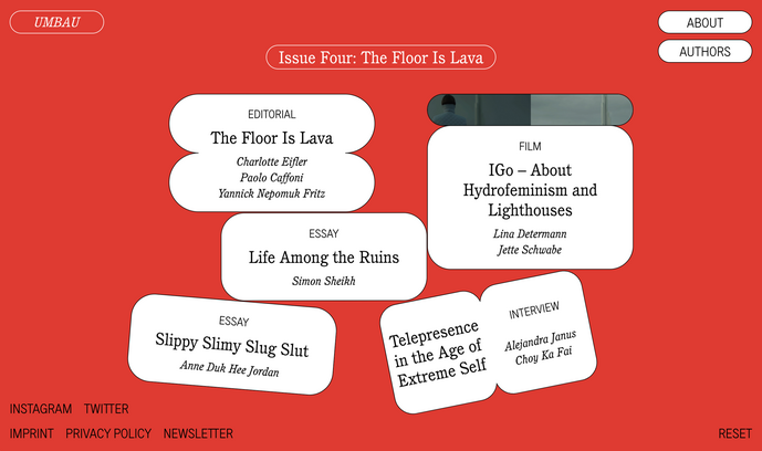 Screenshot der UMBAU-Website