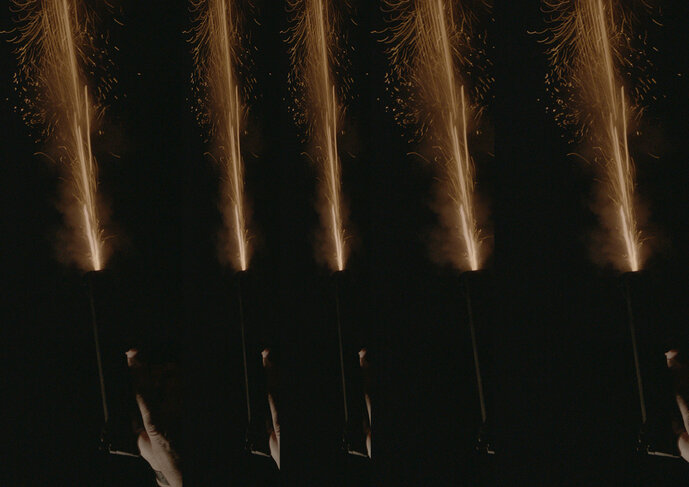 A Composition on invisible hands (from the series Shots of  Shooting); Photomontage, 2017