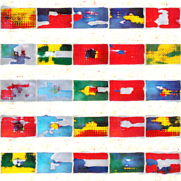 Set aus Nationalflaggen generiert von einem dcgan