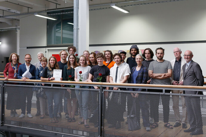 Prize and scholarship recipients at the 2019 annual exhibition